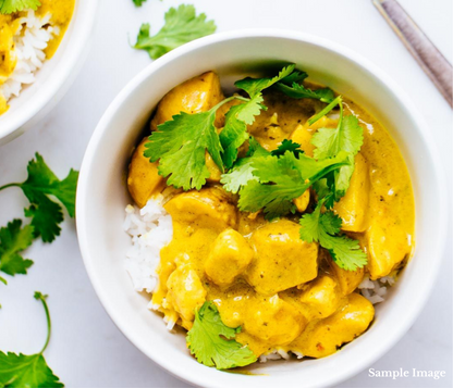 Slow Cooked Yellow Chicken Curry with Coconut Rice
